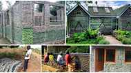 Nigerian man builds house with plastic bottles, pictures of the beautiful house spark massive reactions