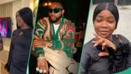 Davido's "adopted daughter" Chinonye meets Nedu, blushes in viral clip, fans react: "See her smile"