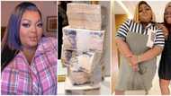 Eniola Badmus shows off wads of cash received as birthday gift from her friend Funke Akindele