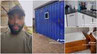 "Brilliant": Man converts shipping container to home, furnishes interior to look like "palace", puts fridge