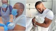 I'm in pains: Williams Uchemba shares emotional video as his newborn baby takes immunisation, Nigerians react