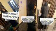 "This egbon is funny": Wife grabs mat to pray, on seeing her, husband runs out of the room surprised