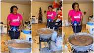 "My wife must use the real turning stick not this one": Men angry as lady turns amala with machine