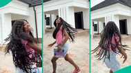 Nigerian lady shows off 'crazy' dance moves after completing her bungalow: 'Youngest landlady'