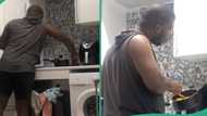 "My own no dey agree": Wife watches as her husband cooks his own food instead of apologising to her