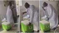 "Why is he taking it?" Nigerian man dances close to food cooler in church, scoops beans and eats in video