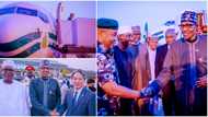 Just in: Buhari returns to Nigeria, photos show what president did before departing South Korea