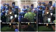 "Our new wifey, your home is blessed": Nigerian lady dazzles the crowd with amazing drumming skills