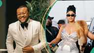 Deacon Famous reacts to rumours of fighting senior colleague Angela Okorie as they meet at event