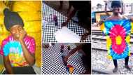 Boy shows amazing skills, turns white clothes into beautiful designs with colours, viral video impresses many