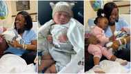 “All these names?” TV host Tomike Adeoye welcomes 2nd child, reveals his 11 names, fans gush over photos