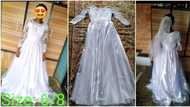"Na deeper life wedding gown be this": Nigerian lady puts her wedding dress up for sale, photos emerge