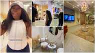 Pretty Nigerian lady showcases her N300m mansion, uses remote control for curtains, has CCTV