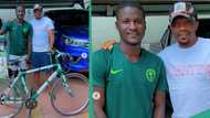 Matashi ya bugo keke daga jihar Benue don ziyartan Ahmed Musa a gidansa