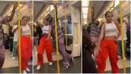 Davido spotted dancing with unknown lady on London train in viral video, fans react