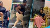 Actress Portia Asare flaunts big curves in tight gym outfit as she 
runs on treadmill: "No slim tea"