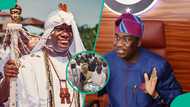 2027: Ooni's presence as Lagos governorship candidate Obafemi Hamzat goes to church draws reactions