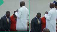 "Father's blessing": Bishop David Oyedepo visits son's church, prays for him as he unveils ministry