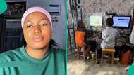 Nigerian lady who entered computer shop sees 3 boys mastering graphic skills: "So impressive"