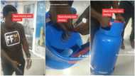 “I used my gas for over 8 months”: Man injects "special oil" inside 12kg cylinder, Nigerians react