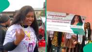 Money alert: Nigerian lady receives ₦2.5 million and dances in the rain on her sign out day