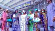 Folashade Tinubu-Ojo gets royal welcome at Abuja airport