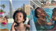 Davido's Chioma melts hearts with some mother and son moments with Ifeanyi as they get playful in the pool