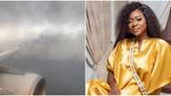 The plane kept dropping: Heavy prayers in aircraft as actress Yvonne Jegede shares video during turbulence