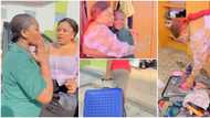 Kemi Afolabi and daughter shed tears as they say emotional goodbyes while dropping her off at boarding school