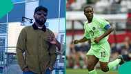 Man meets former Super Eagles player who played with Jay Jay Okocha, interviews him abroad