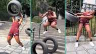 "Is a war coming?" Video of woman flipping tyres and working out intensively at gym causes buzz