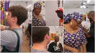 Oyinbo man walks into Nigerian shop to buy clothes, surprises woman with Yoruba, she opens her mouth in video