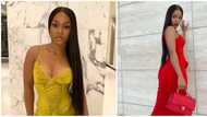 BBNaija fashion: Bella glows in gorgeous red cutout dress worth N91k