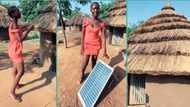 "This is Africa": Black lady living in thatched house installs solar panel, flaunts it on TikTok