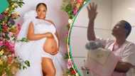 Uche Ogbodo prays for newborn baby in hospital, stirs reactions: "Who prays and makes a video?"