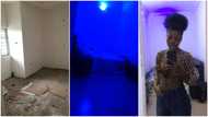 Nigerian lady celebrates herself for renting apartment, shares photos after she transformed the whole place