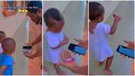 Cute baby girl innocently picks gas lighter instead of cash after she was given option in funny video
