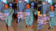 "The shoes made me laugh": Female corper with small stature displays oversized NYSC khaki, footwear