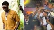 Dem chase person boyfriend comot for VIP: Reactions as Wizkid arrives Bella Shmurda's birthday party in style