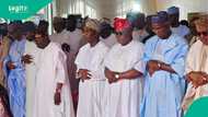 Tinubu spotted with Fashola, top APC leaders at Eid prayer ground in Lagos