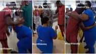 Plus-size lady goes on knee, proposes to Nigerian lover in Shoprite, makes him shed tears in video