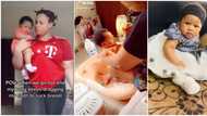 "Flat tummy in the mud": Nigerian lady begs for help as her 3-month-old baby girl has pot belly, shares video