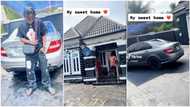 "My sweet home": Nigerian millionaire shows off beautiful house & expensive Benz, video goes viral