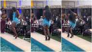 "Felt so relieved": Beautiful black lady dances to Asake's Joha in high heels close to swimming pool