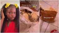 "Things my mum sent to me from Nigeria": Lady shares video of pepper, ogbono, clothes she received in America
