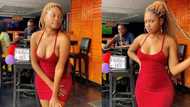 Reactions as man is caught eyeing lady while his lover was feeding him (see photos)