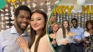 "My heart is bursting for joy": Omoni Oboli gushes as 1st son proposes to Oyinbo lover, shares pics