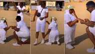 "Valentine wahala": Pretty Small-sized corps member rejects man who proposed, follows 'billionaire' in prank video