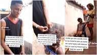 "God bless you": Young man helps kid who always comes to pick trash at his hostel, makes her hair