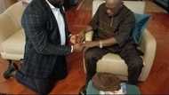 2023: Days after Tinubu's visit, Obasanjo seen praying for young presidential candidate
